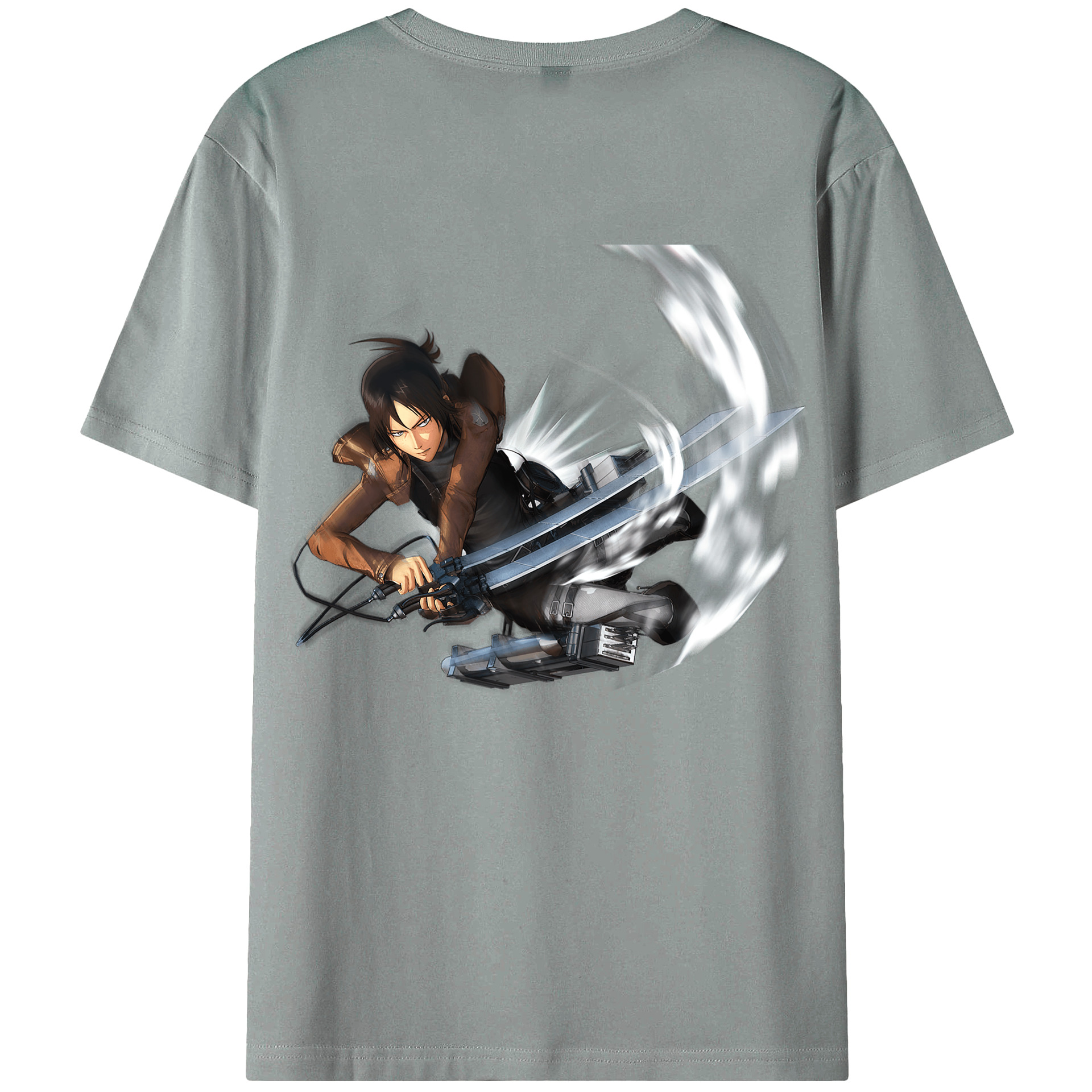 （画像用） 進撃の巨人 Attack on Titan 綿100％ メンズ半袖Tシャツ（バックプリント） 通気性